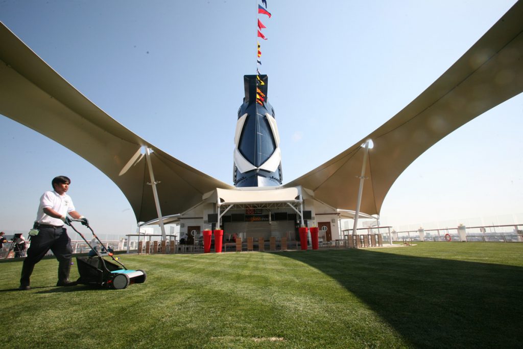 Lawn on top deck cruise