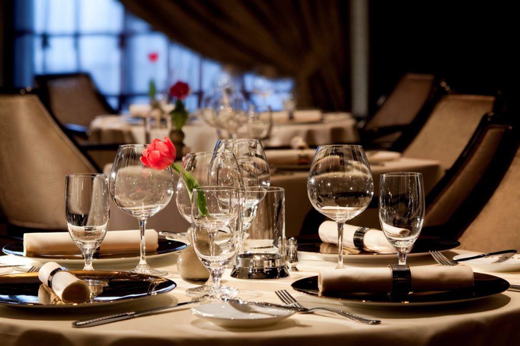 Table of restaurant on cruise